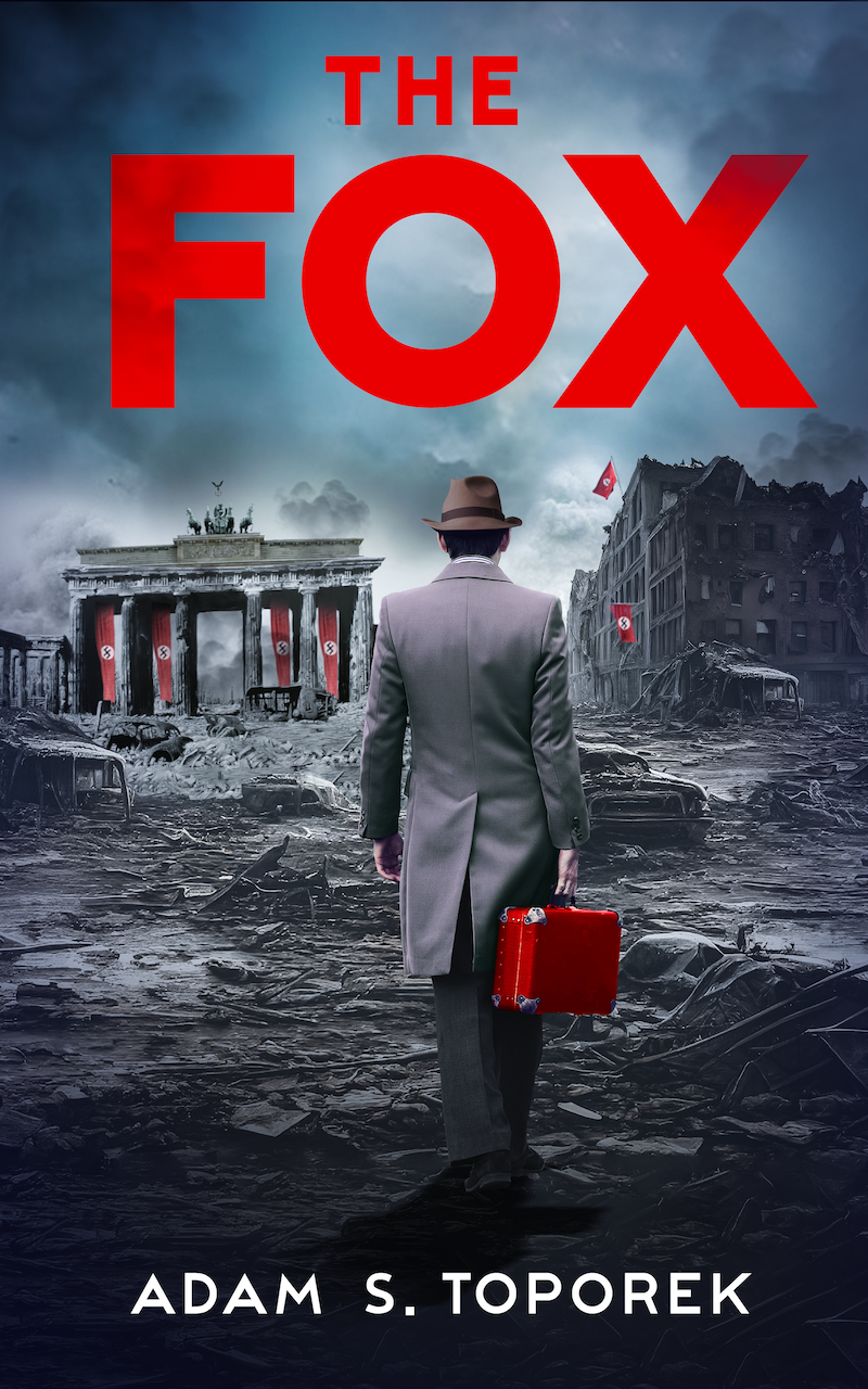 Book cover for Adam S. Toporek's novella The Fox about radio propaganda in 1933 Germany.